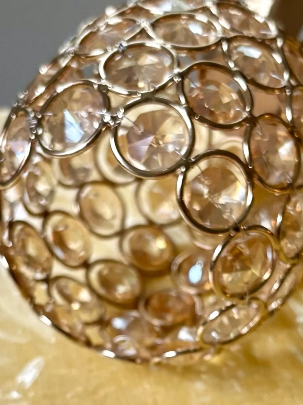 Pier 1 Gold Crystal and Metal Pineapple